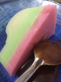 Foto resep Puding Pelangi Vla Cokelat Caramel