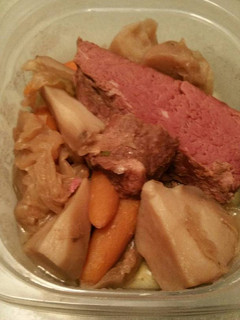 A picture of Corned Beef and Cabbage.