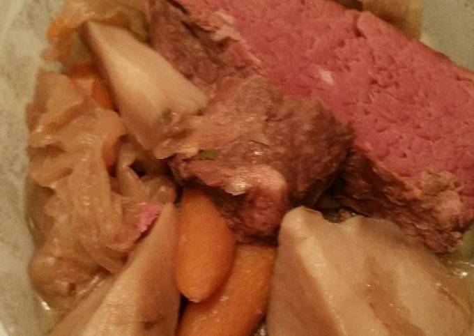 Steps to Prepare Speedy Corned Beef and Cabbage