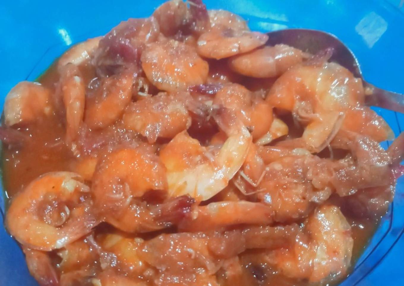 Tumis udang pedas manis Saori