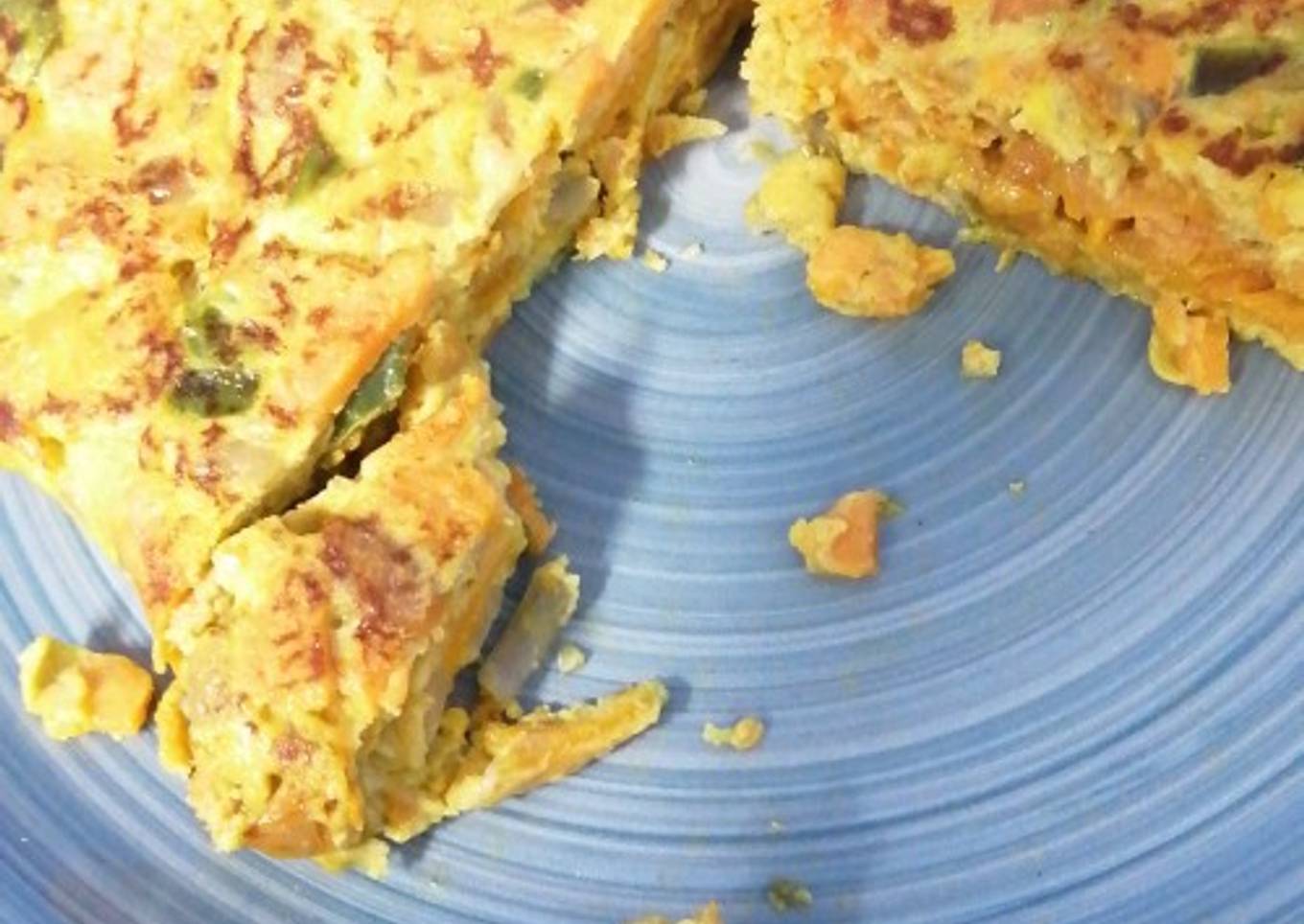 Tortilla de batata y verduras