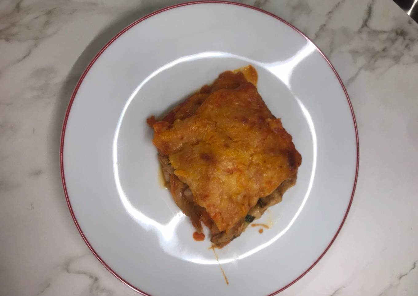 Lasaña de pollo y verduras