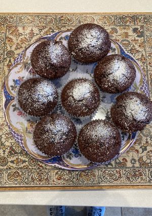 A picture of Chocolate and beetroot muffins.