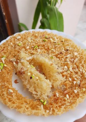 A picture of Nuts Ghevar.