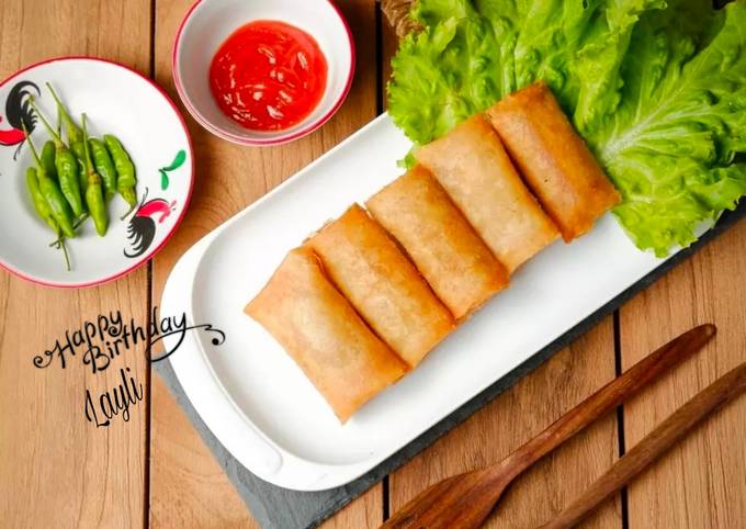Resep 407.Spring Roll Pizza Anti Gagal