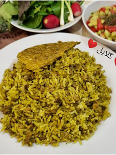 عکسی از دستور عدس پلو دشت مغان 😋