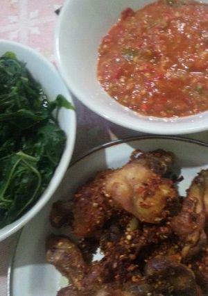 Foto resep Sambal terasi ayam bumbu