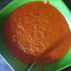 A picture of Saus sambal extra pedas tanpa pengawet.