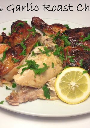 A picture of Lemon Garlic Roast Chicken.