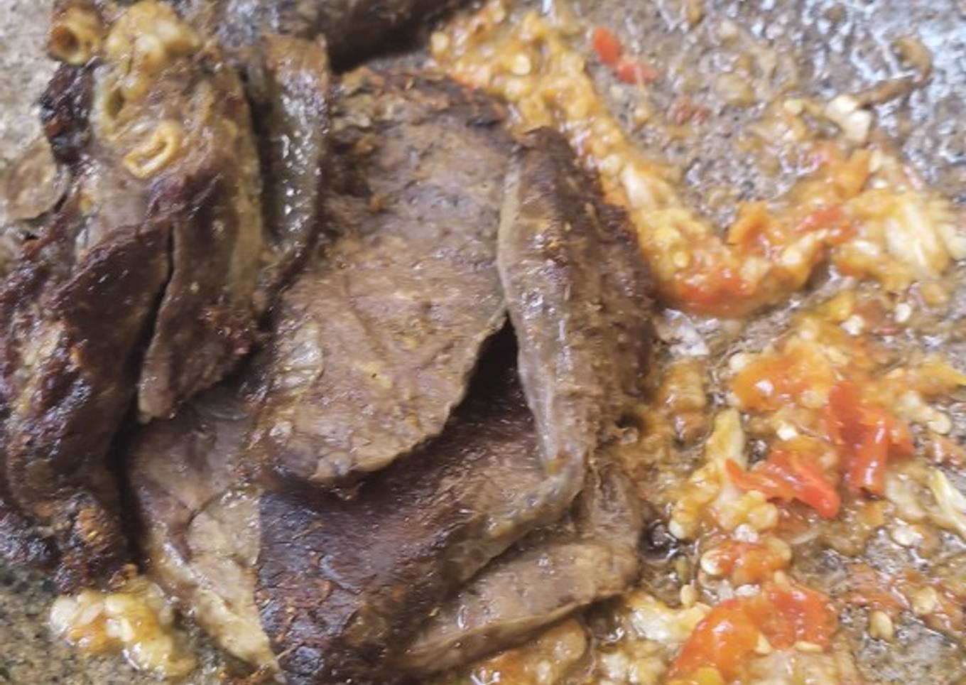 Paru goreng sambel bawang
