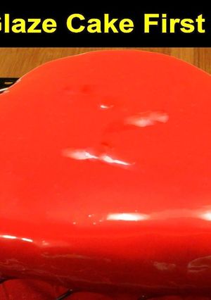 A picture of Mirror Glaze Valentine's Day Cake Without Gelatin.