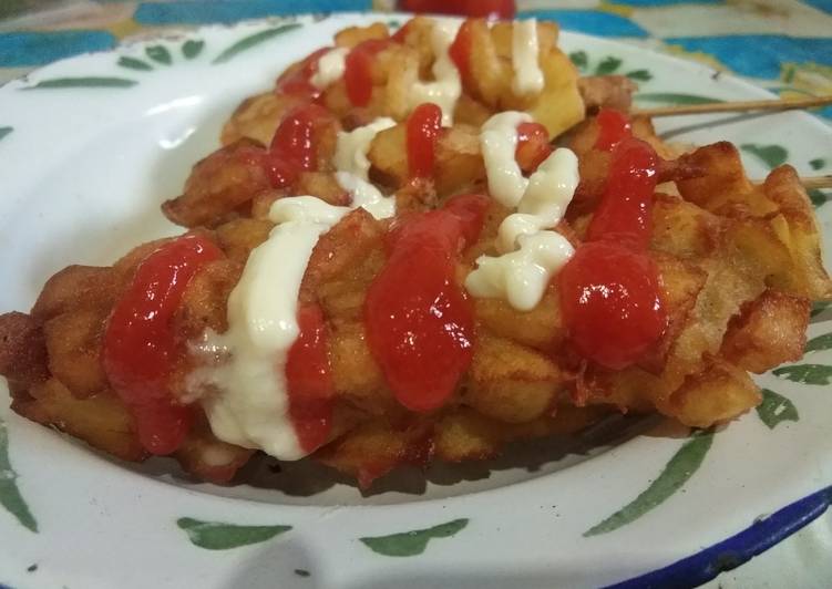 Cara Memasak Hotang (Hotdog kentang) yang Renyah