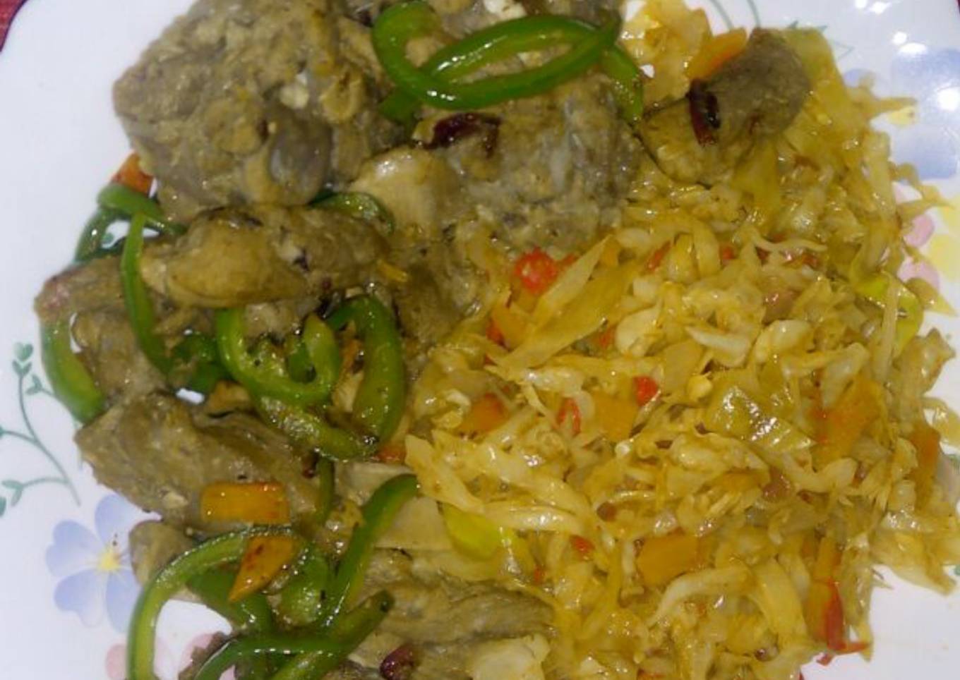 Cabbage and pork. #Localfoodcontest_mombasa