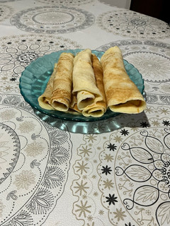 Una foto de Panqueques con dulce de leche