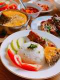 Vietnamese Broken Rice with Grilled Pork Chop, Egg Meatloaf, and Fried Egg