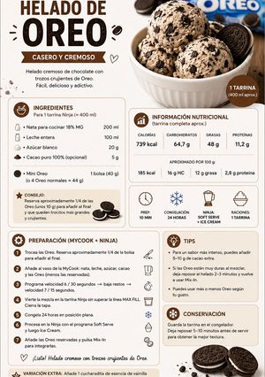 Una foto de Helado de Oreo