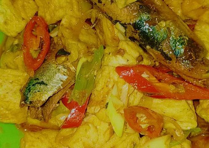 Sarden campur tahu putih