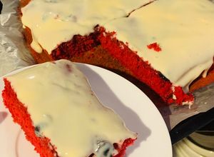 Una foto de Torta de remolacha (Falsa Red Velvet)
