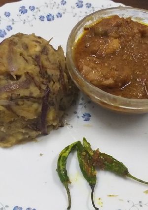 A picture of Mukimo n Chicken Curry#authors marathon.
