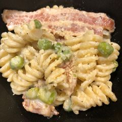 A picture of Quick Creamy Bacon 🥓 Pasta 🍝.