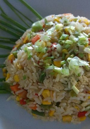 Una foto de Arroz con verduras