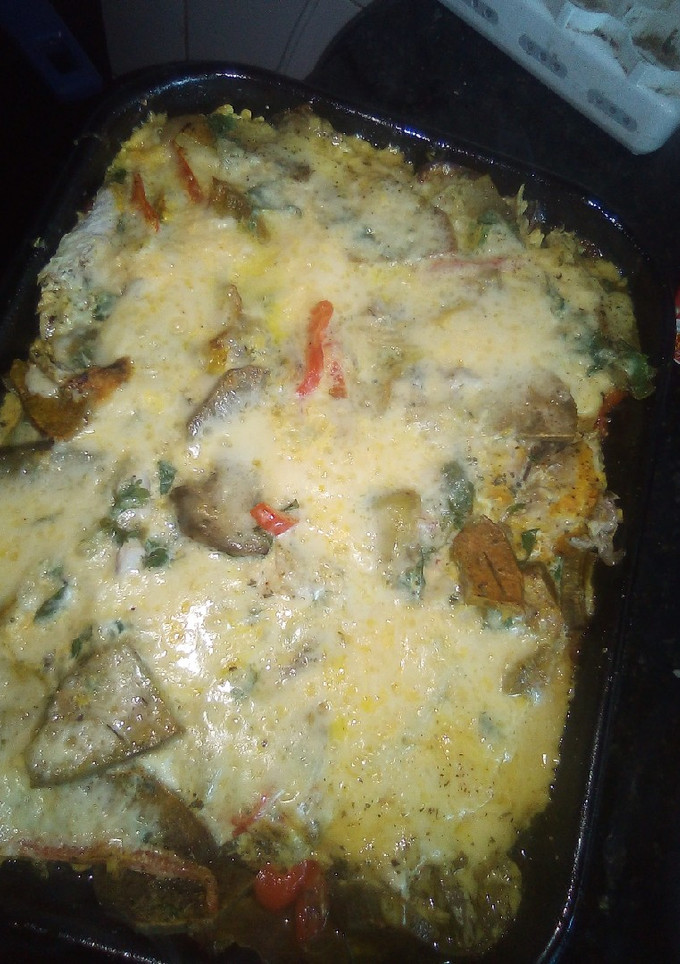 Una foto de Soufflé de pescado y verduras al horno