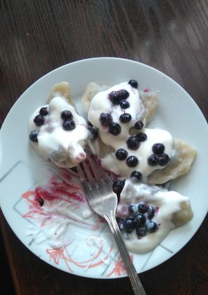 Zdjęcie przepisu Pierogi z jagodami.
