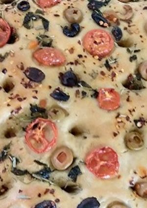 A picture of Fresh herb focaccia bread.