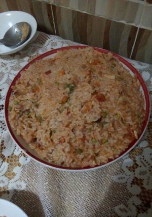 صورة لوصفة ارز بالجمبري (كروفات)