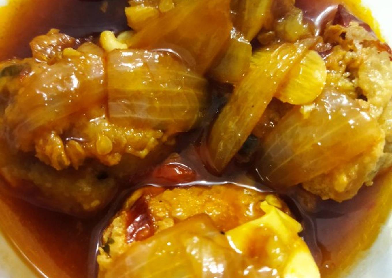 Bola-bola tahu pedas manis
