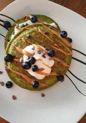 Una foto de Hotcakes de espinaca