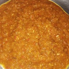 A picture of Masala tomato garlic chutney.