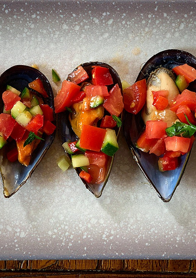 Una foto de Mejillones a la vinagreta