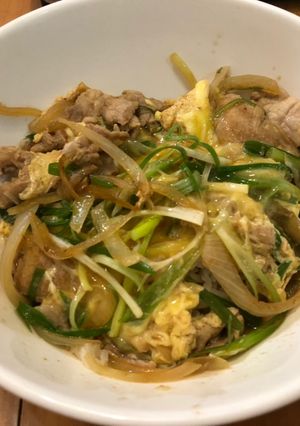 日式豬肉丼（台式，不含味琳 的食譜成品照片