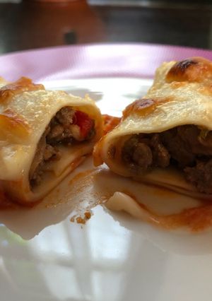 Una foto de Canelones de carne y verdura