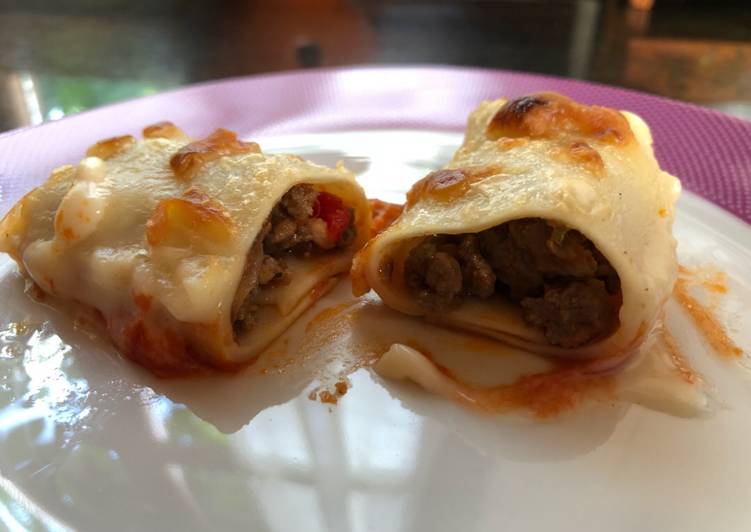 Canelones de carne y verdura