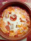 Mozzarella al horno con bacon y peperoni