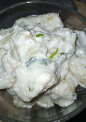 A picture of Milky Mayo Creamy potatoes.