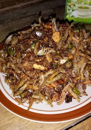 Foto resep Teri bumbu srundeng pedas manis