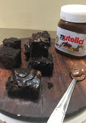 A picture of Eggless Wholewheat Nutella Brownies.