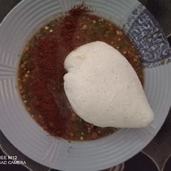 Tuwon shinkafa with Okro soup A picture of Tuwon shinkafa with Okro soup.