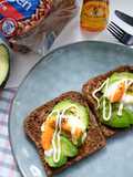 Avo and Poached Egg on Rye Bread Toast