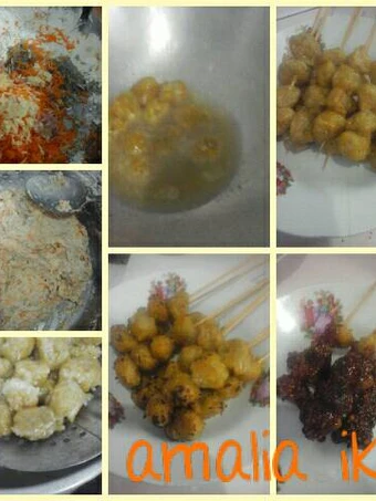 Langkah Mudah untuk Menyiapkan Resep Pentol teri nasi wortel saus kacang yang Menggugah Selera Anti Ribet, Mantap