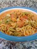 Pasta con salsa de berenjena y ñora