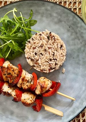 Pulykamell nyárs rizzsel recept fotója