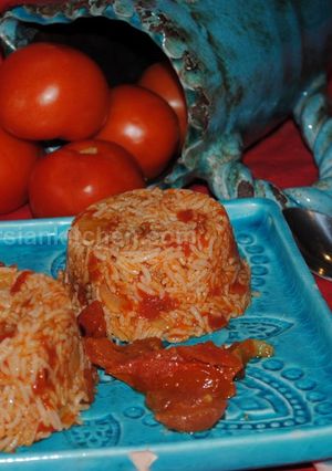 A picture of Persian tomato rice (Dami-e Gojeh Farangi).