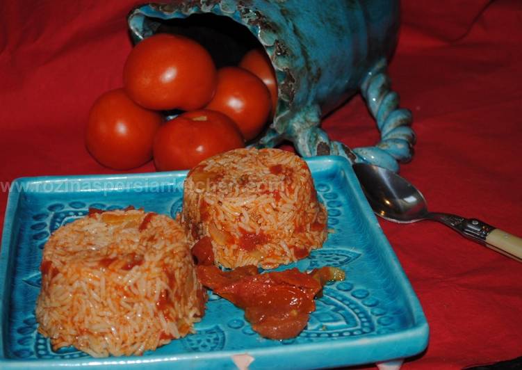 Persian tomato rice (Dami-e Gojeh Farangi)