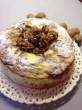 Torta soffice ricotta, noci e caramello