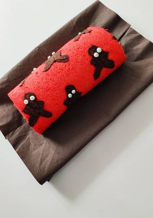 Une photo de Roulé halloween et sa ganache carambar