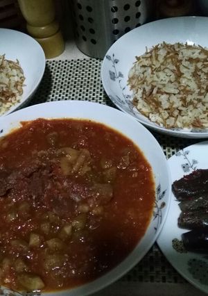 صورة لوصفة باميه باللحمه